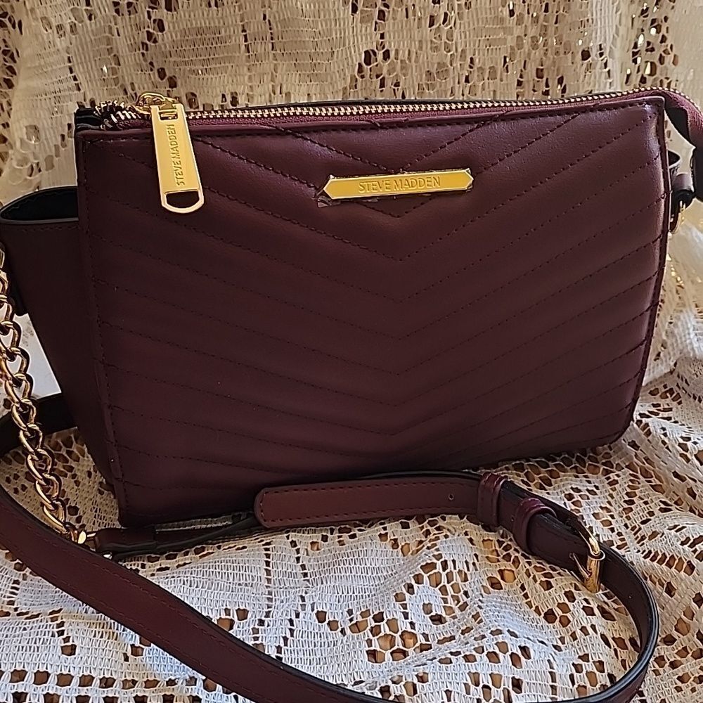 Plum Steve Madden Quilted Blexi Crossbody Bag